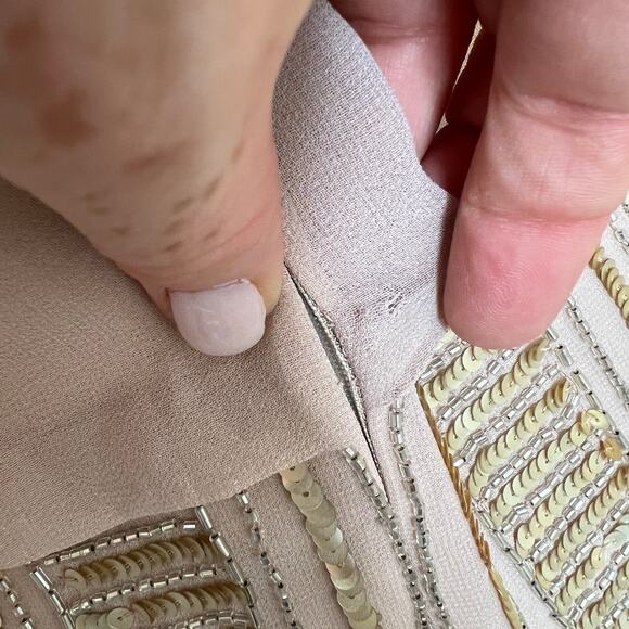 Aidan Mattox Rose Gold Short Sequin Evening Dress 4 - Picture 6 of 12